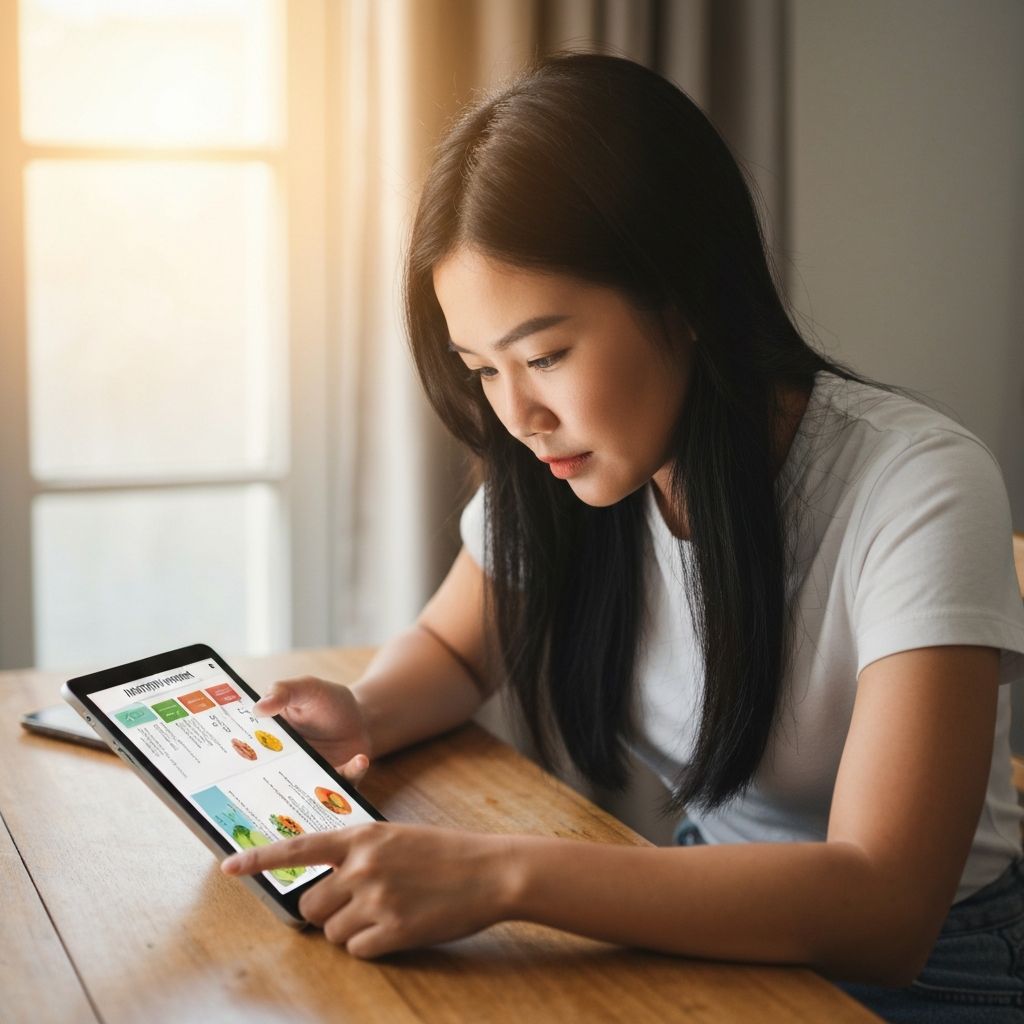 Person learning about nutrition