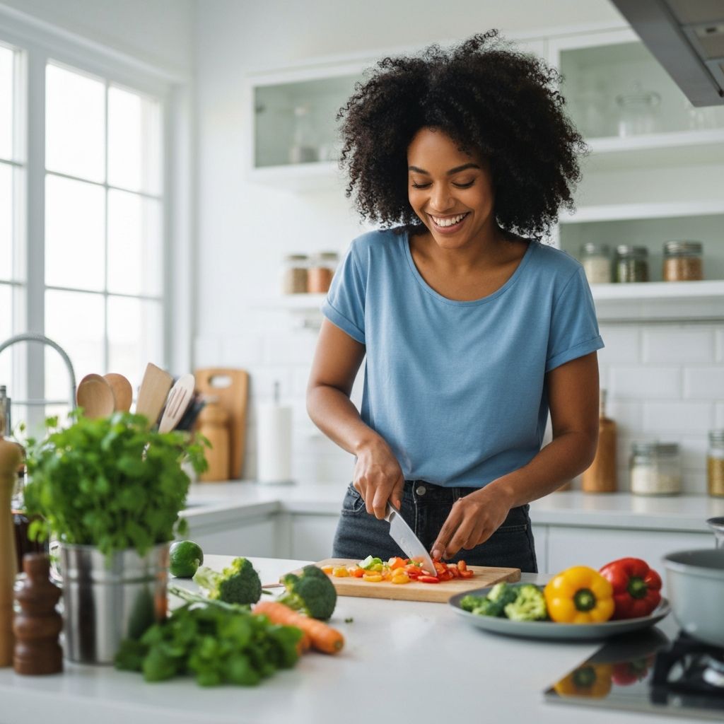 Woman preparing healthy meal