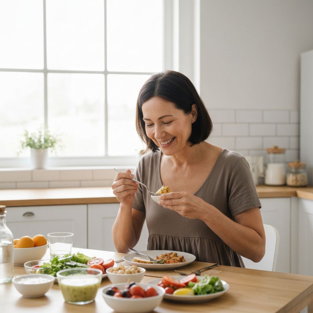 Person mindfully eating