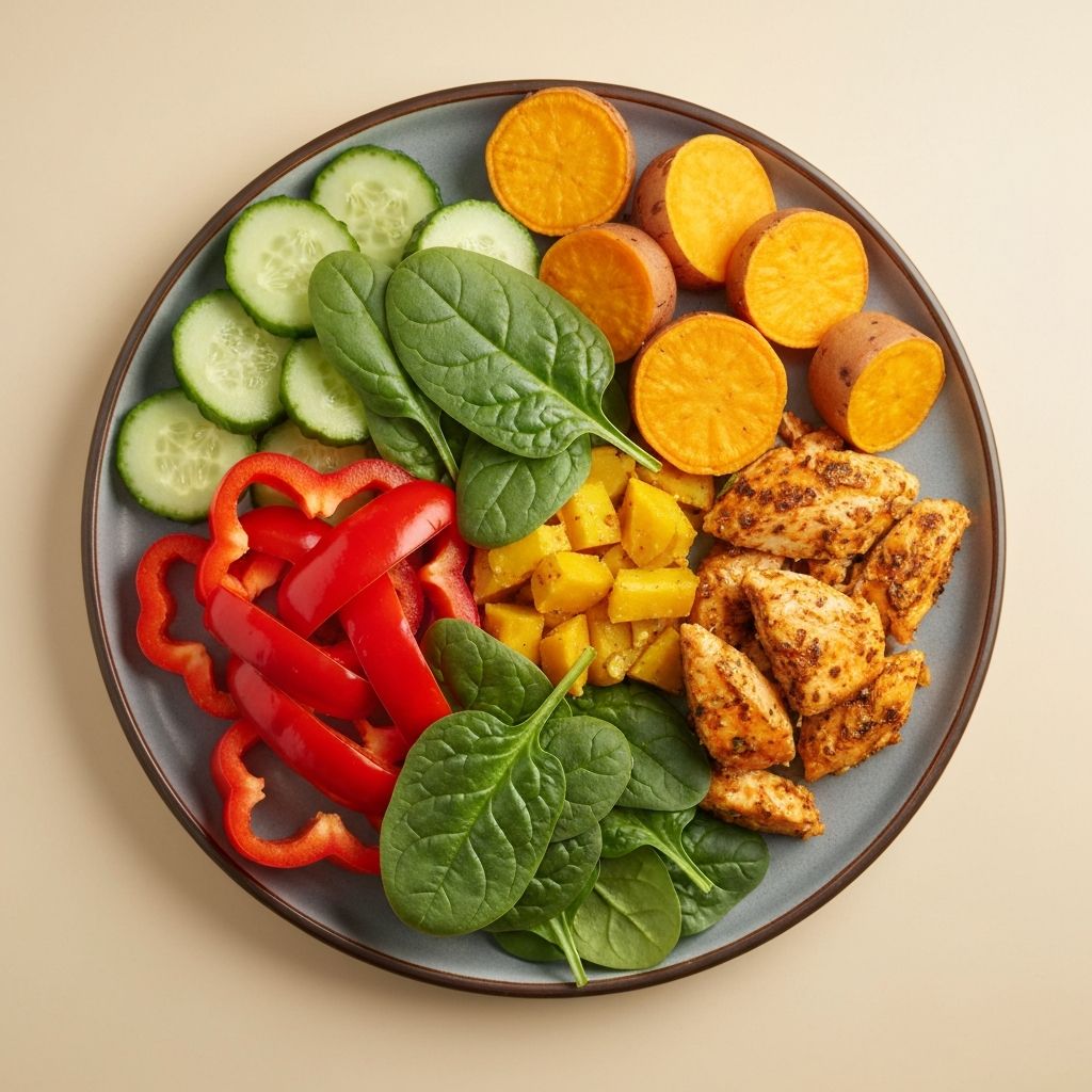 Colorful plate of vegetables